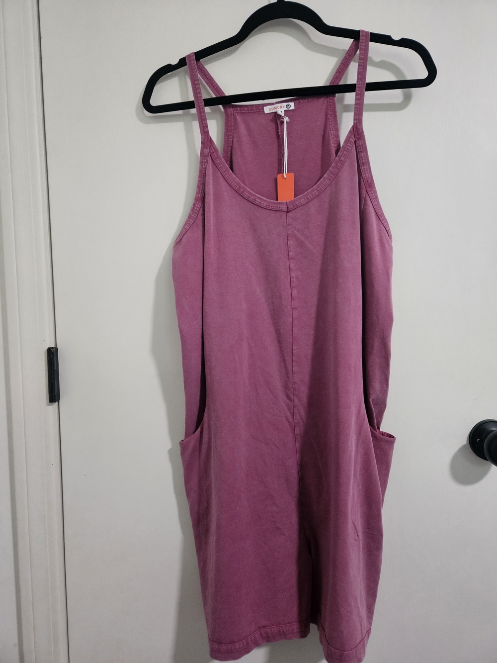 Sundry Mauve Sleeveless Romper with Pockets